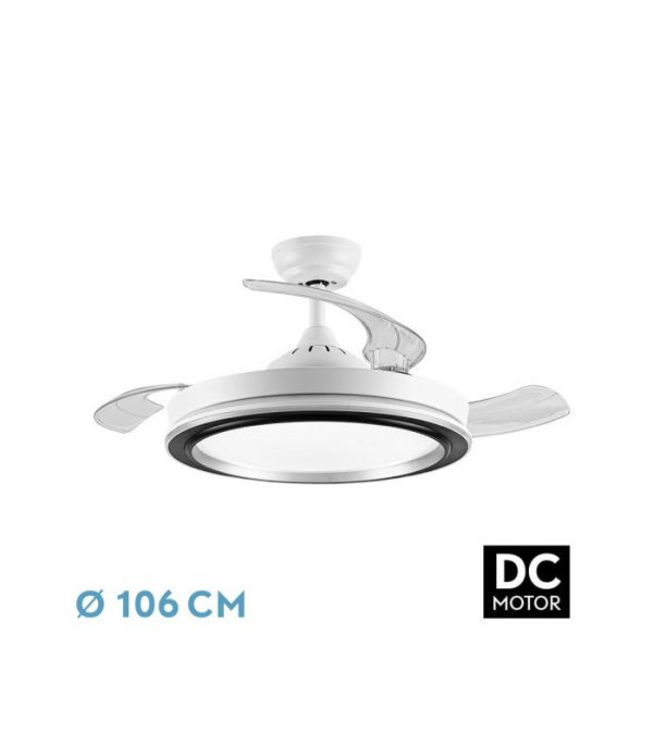 VENTILADOR DC PICOLO 72W 6226LM BLANCO/NEGRO 3 ASPAS DESP. 106D 3000-4000-6500K REMOTO, MEMORIA