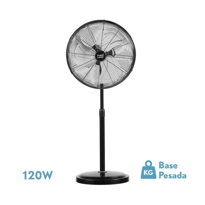 VENTILADOR DE PIE AFRICO 120W NEGRO REGX55X55 CM 3 VELOCIDADES FIJO Y ROTATORIO
