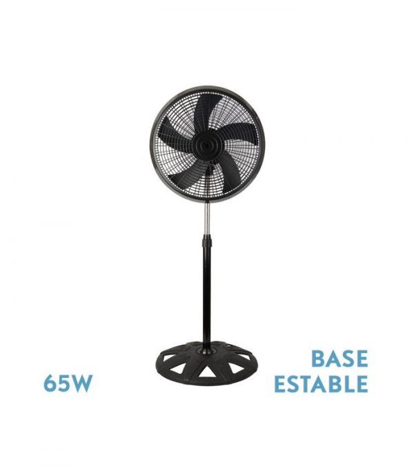 VENTILADOR DE PIE AGUDO NEGRO 3 VEL.65W 5 ASPAS OSCILANTE Y ROTATORIO REGX50X50CM