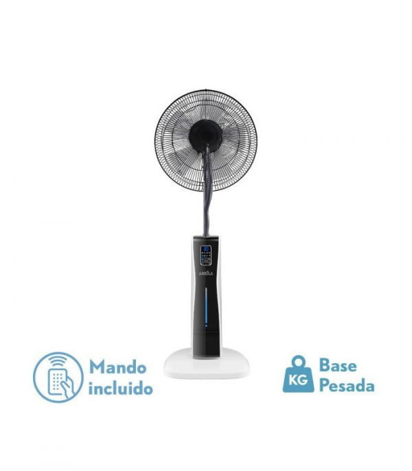 VENTILADOR DE PIE CORVO BLAN/NEGRO 3 VEL.75W.5ASP NEBULIZADOR 125X43X40CM REMOTO Y TEMPORIZADOR, TANQUE DE AGUA 2L