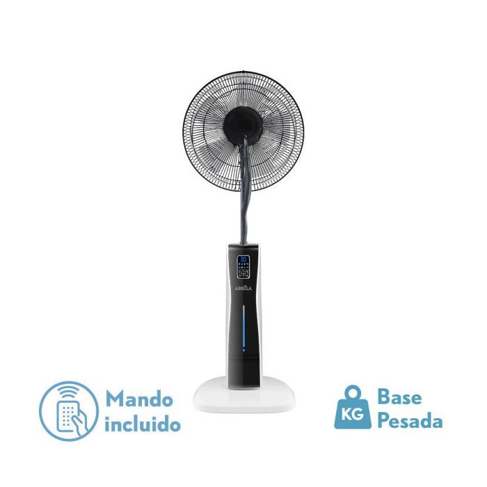 VENTILADOR DE PIE CORVO BLAN/NEGRO 3 VEL.75W.5ASP NEBULIZADOR 125X43X40CM REMOTO Y TEMPORIZADOR, TANQUE DE AGUA 2L