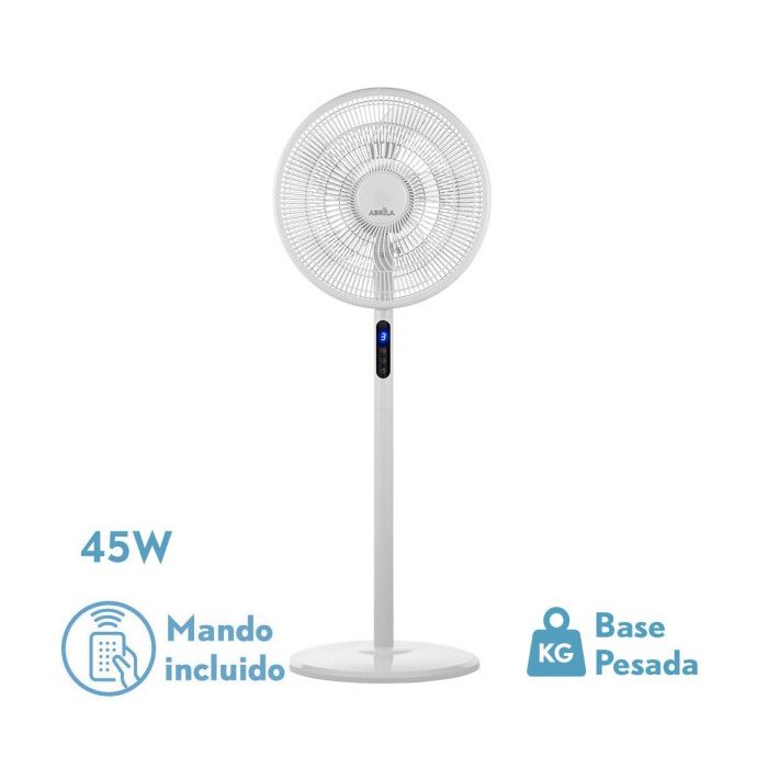 VENTILADOR DE PIE ICONO BLANC 3VEL 45W 119X44X40 CM OSCILANTE 5ASP.C/ REMOTO,TEMPORIZADOR