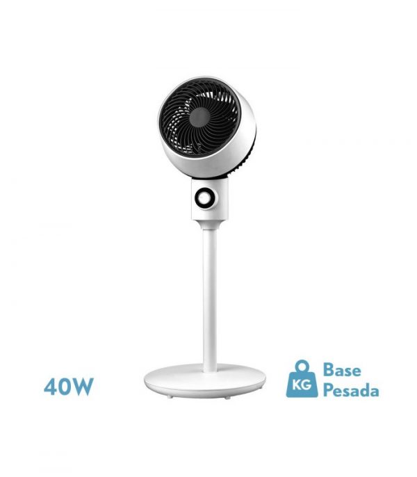 VENTILADOR DE PIE OZONO BLANCO/NEGRO 3 VEL.40W 3ASPAS ORIENTABLE, FIJO Y ROTATORIO 86X34X34CM