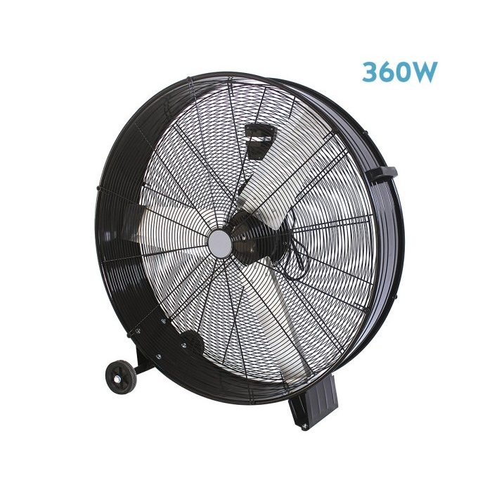 VENTILADOR INDUSTRIAL MAXIMUM 360W NEGRO 87D 3VELOCIDADES C/RUEDAS 92,5X87X20,5 CM