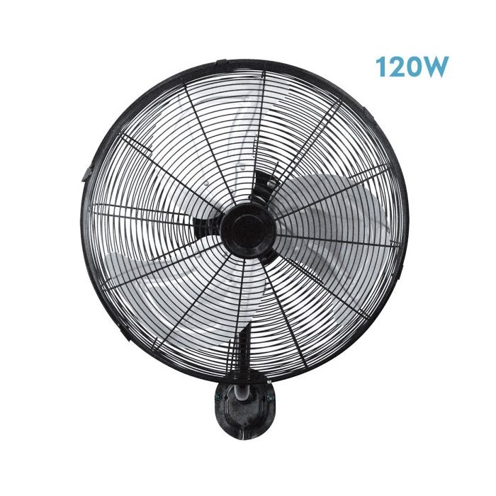 VENTILADOR PARED ARRECIFE 120W NEGRO/PLATA 50D 3 VELOCIDADES ORIENTABLE Y OSCILANTE