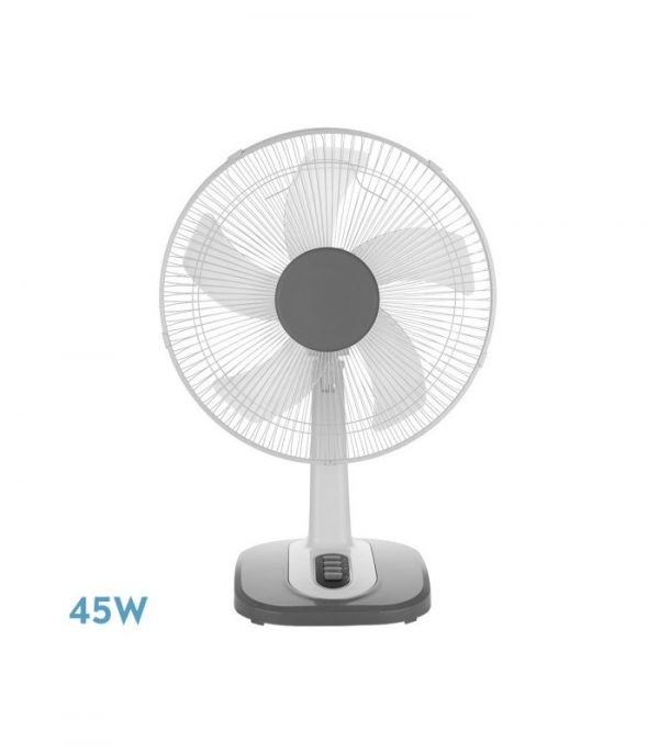 VENTILADOR SOBREMESA ARROYO GRANDE BLANCO/GRIS 3VEL 45W 5 ASPAS OSCILANTE Y ROTATORIO 65X43X26CM