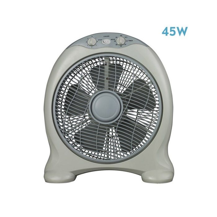 VENTILADOR SOBREMESA URGEL 45W GRIS 3VEL. 5ASPAS TEMPORIZADOR 45X38X15CM