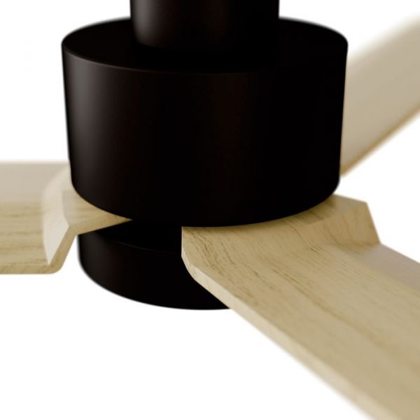 SULION ANNE VENTILADOR LED NEGRO MADERA CLARA - Imagen 3