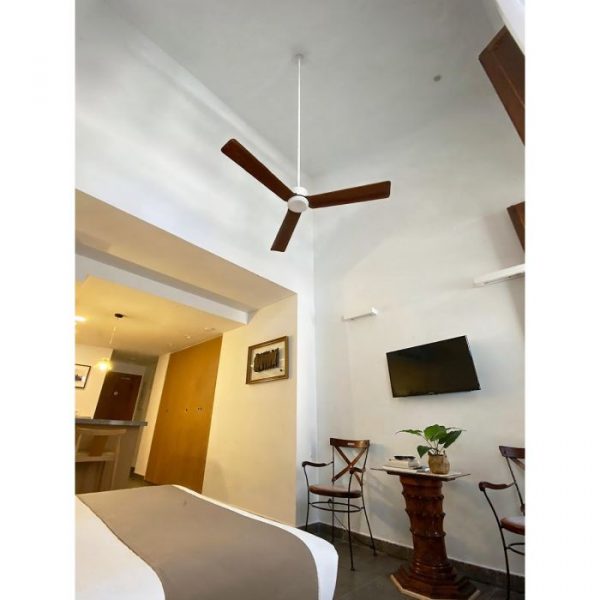 SULION ANNE VENTILADOR BLANCO MADERA OSCURA - Imagen 5
