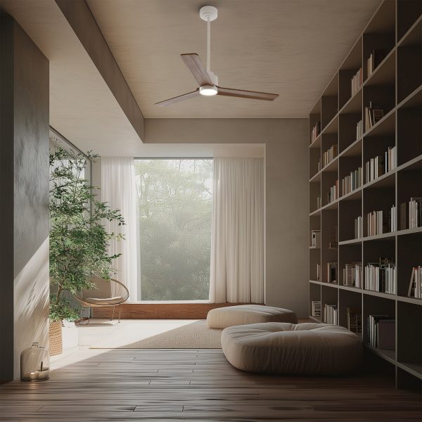 SULION ANNE VENTILADOR LED BLANCO MADERA OSCURA - Imagen 3
