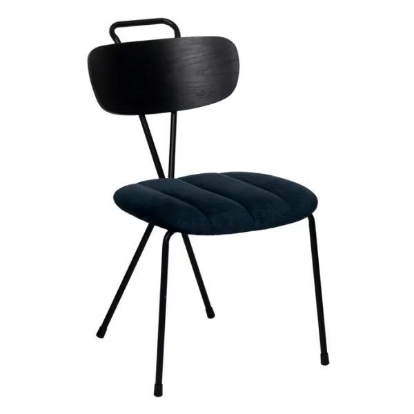 SILLA AZUL TEJIDO-METAL DECORACIÓN 47,50 X 61 X 85 CM - Imagen 3