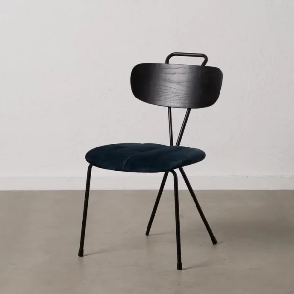SILLA AZUL TEJIDO-METAL DECORACIÓN 47,50 X 61 X 85 CM - Imagen 2