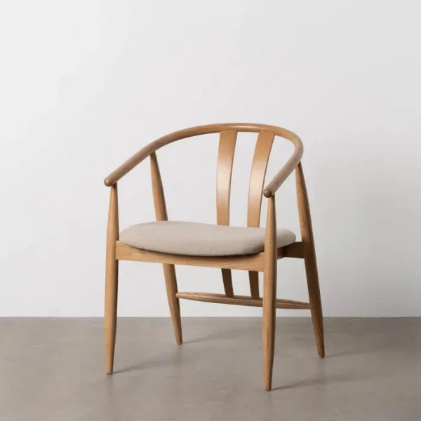 SILLA NATURAL TEJIDO-MADERA SALÓN 56,50 X 57 X 76,50 CM - Imagen 2
