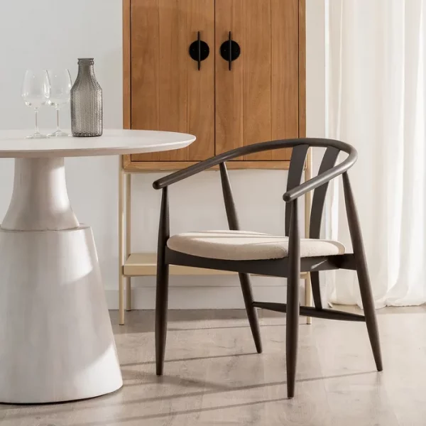 SILLA NEGRO TEJIDO-MADERA SALÓN 56,50 X 57 X 76 CM