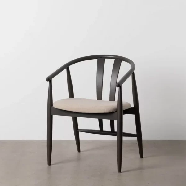 SILLA NEGRO TEJIDO-MADERA SALÓN 56,50 X 57 X 76 CM - Imagen 2