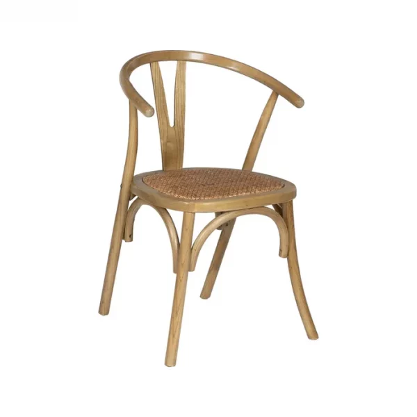 SILLA MARRÓN MADERA-RATÁN 55 X 50 X 81 CM - Imagen 3