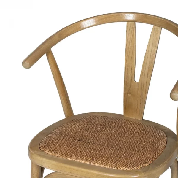 SILLA MARRÓN MADERA-RATÁN 55 X 50 X 81 CM - Imagen 7