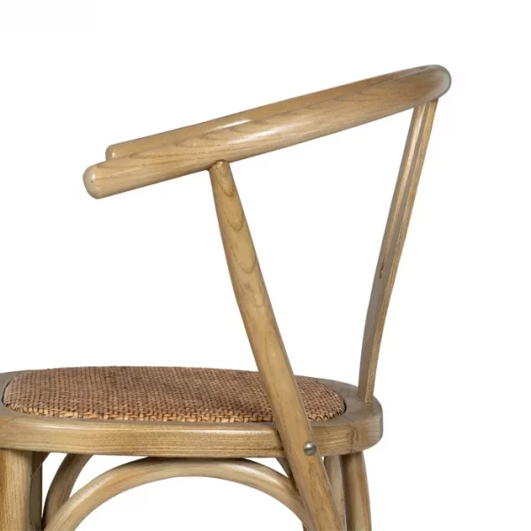 SILLA MARRÓN MADERA-RATÁN 55 X 50 X 81 CM - Imagen 8