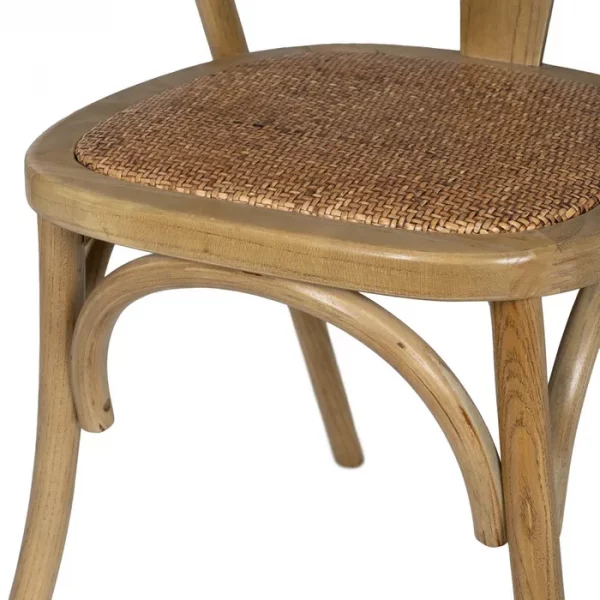 SILLA MARRÓN MADERA-RATÁN 55 X 50 X 81 CM - Imagen 10