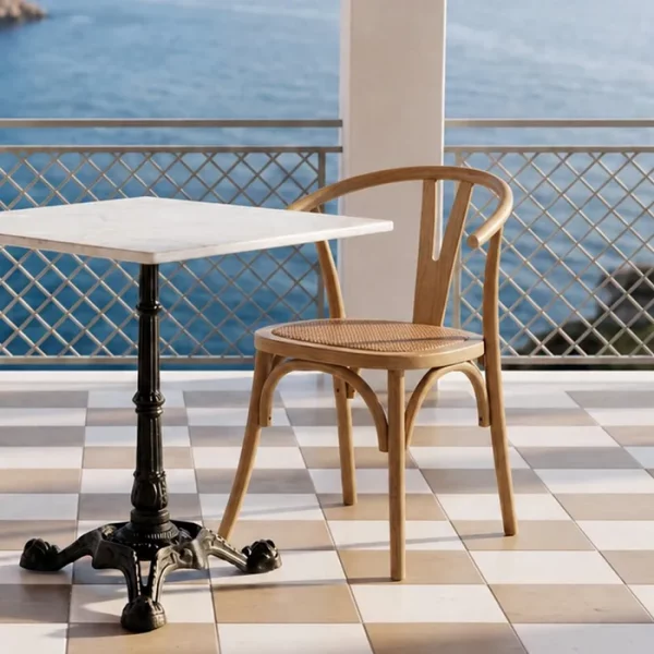 SILLA MARRÓN MADERA-RATÁN 55 X 50 X 81 CM