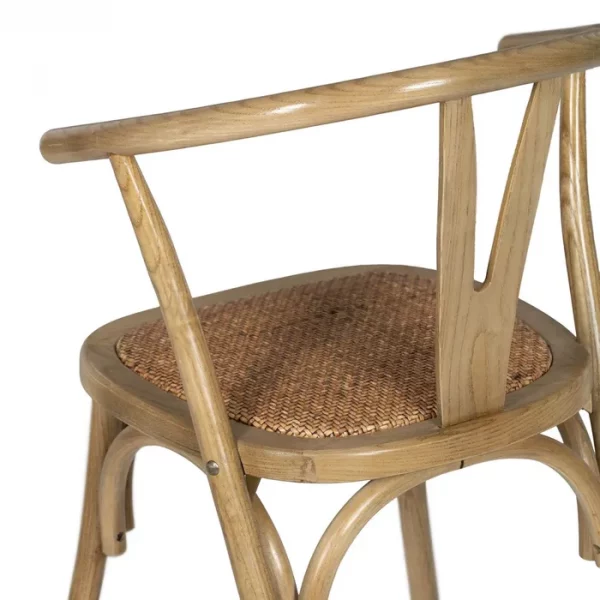 SILLA MARRÓN MADERA-RATÁN 55 X 50 X 81 CM - Imagen 11