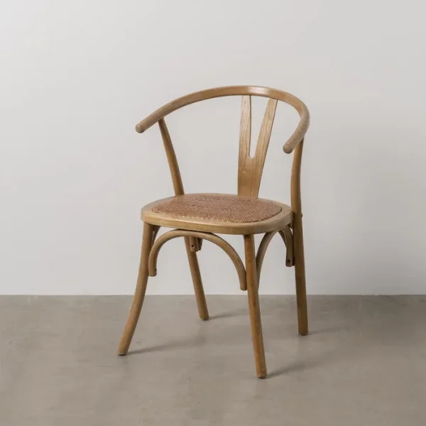 SILLA MARRÓN MADERA-RATÁN 55 X 50 X 81 CM - Imagen 2