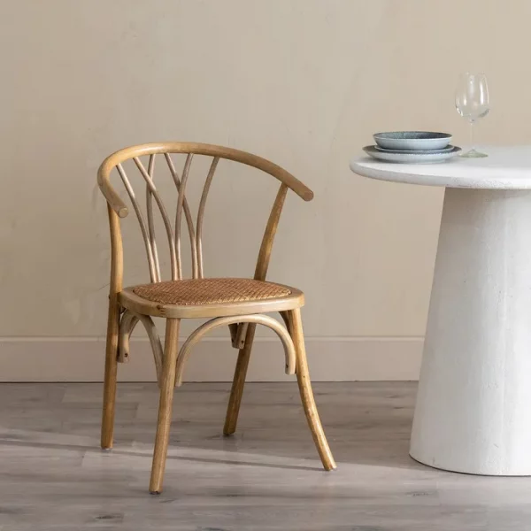 SILLA MARRÓN MADERA-RATÁN 55 X 50 X 81 CM