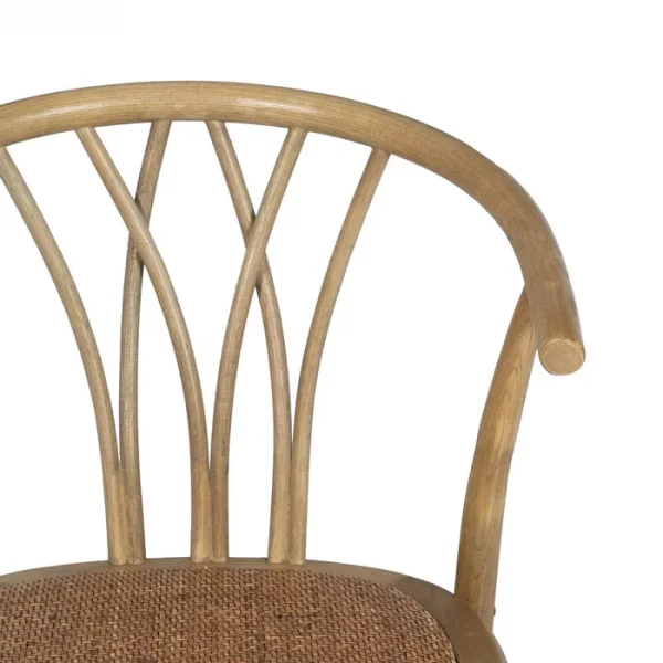 SILLA MARRÓN MADERA-RATÁN 55 X 50 X 81 CM - Imagen 6