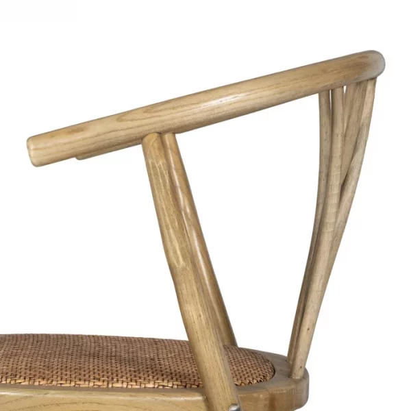 SILLA MARRÓN MADERA-RATÁN 55 X 50 X 81 CM - Imagen 8