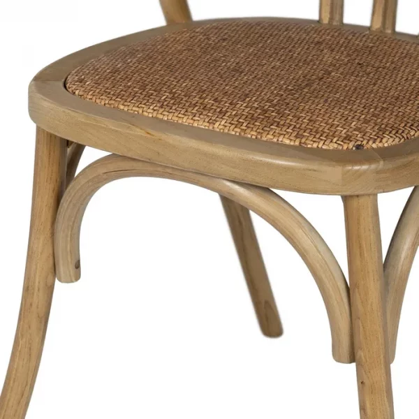 SILLA MARRÓN MADERA-RATÁN 55 X 50 X 81 CM - Imagen 11