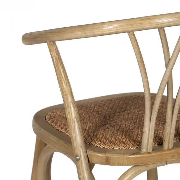 SILLA MARRÓN MADERA-RATÁN 55 X 50 X 81 CM - Imagen 12