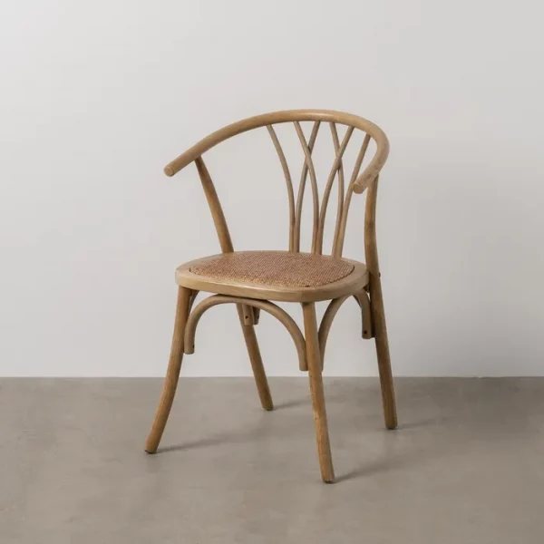 SILLA MARRÓN MADERA-RATÁN 55 X 50 X 81 CM - Imagen 2
