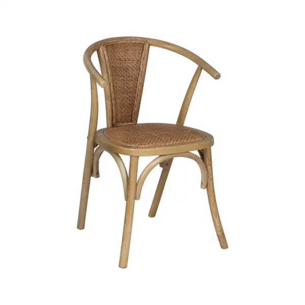 SILLA MARRÓN MADERA-RATÁN 55 X 50 X 81 CM - Imagen 3