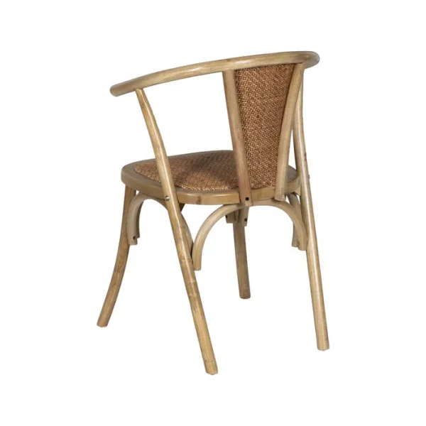 SILLA MARRÓN MADERA-RATÁN 55 X 50 X 81 CM - Imagen 5