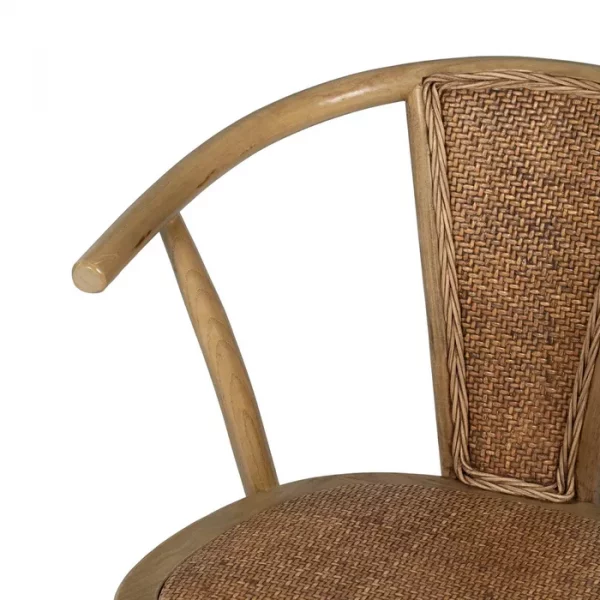 SILLA MARRÓN MADERA-RATÁN 55 X 50 X 81 CM - Imagen 7