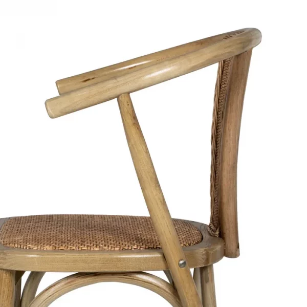 SILLA MARRÓN MADERA-RATÁN 55 X 50 X 81 CM - Imagen 8
