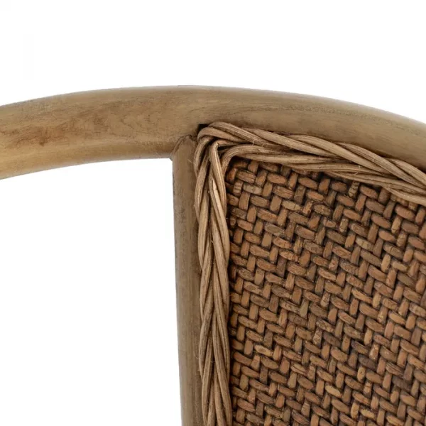 SILLA MARRÓN MADERA-RATÁN 55 X 50 X 81 CM - Imagen 9