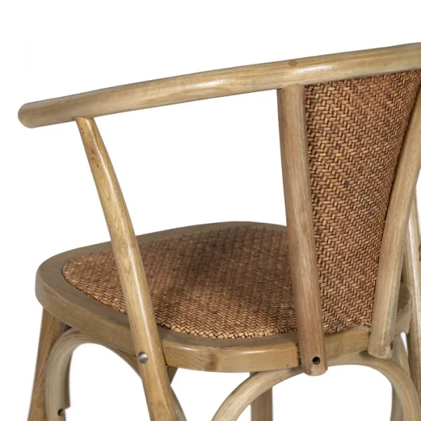 SILLA MARRÓN MADERA-RATÁN 55 X 50 X 81 CM - Imagen 12