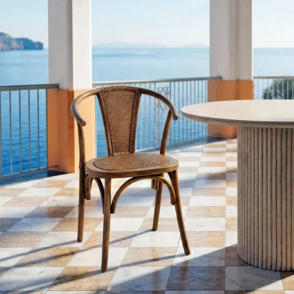 SILLA MIEL MADERA-RATÁN 55 X 50 X 81 CM