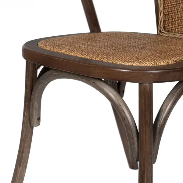 SILLA CHOCOLATE MADERA-RATÁN 55 X 50 X 81 CM - Imagen 11