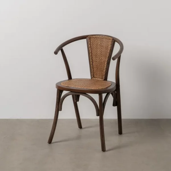 SILLA CHOCOLATE MADERA-RATÁN 55 X 50 X 81 CM - Imagen 2