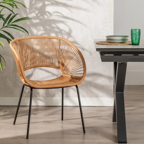 SILLA NATURAL PE-ACERO SALÓN 57 X 58 X 81 CM