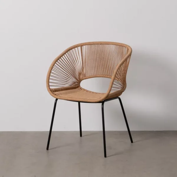 SILLA NATURAL PE-ACERO SALÓN 57 X 58 X 81 CM - Imagen 2