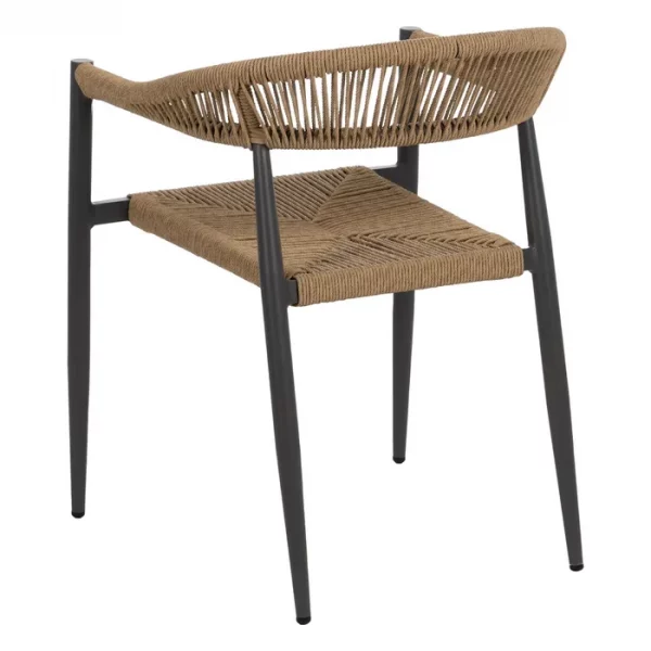 SILLA BEIGE-GRIS PE-ALUMINIO SALÓN 57,50 X 56 X 74 CM - Imagen 5