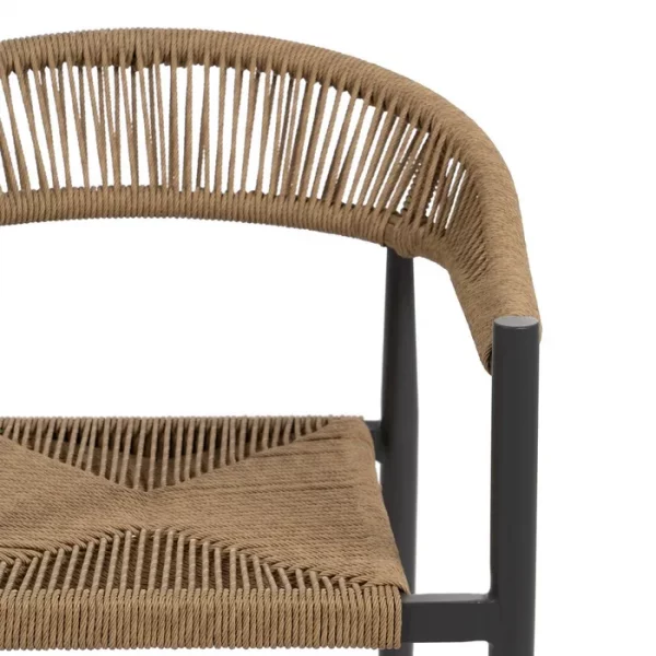 SILLA BEIGE-GRIS PE-ALUMINIO SALÓN 57,50 X 56 X 74 CM - Imagen 6