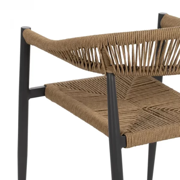 SILLA BEIGE-GRIS PE-ALUMINIO SALÓN 57,50 X 56 X 74 CM - Imagen 11
