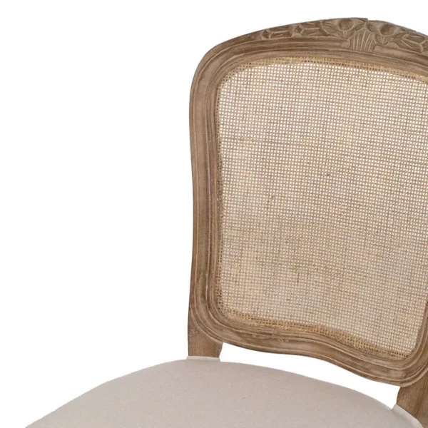 SILLA NATURAL-BLANCO MADERA-RATÁN SALÓN 44 X 50 X 98 CM - Imagen 7