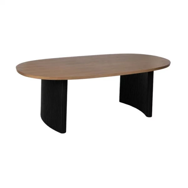 MESA COMEDOR NEGRO-NATURAL DM-MADERA 220 X 113 X 75 CM - Imagen 3