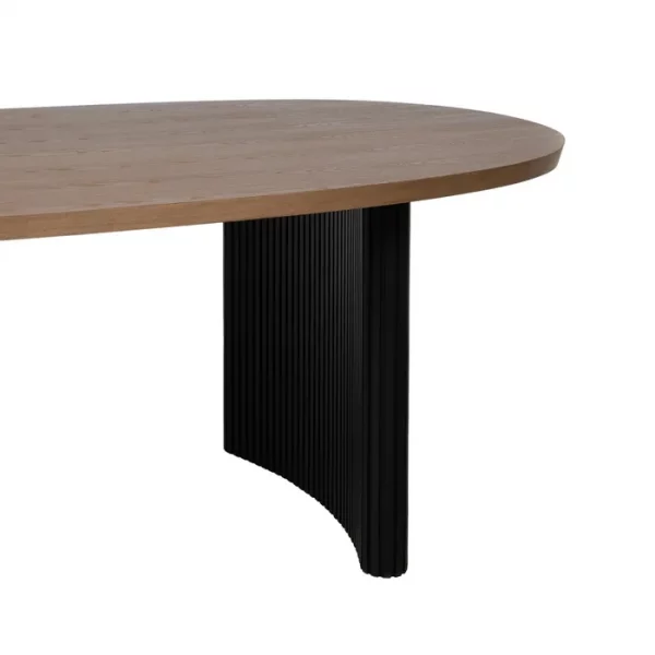 MESA COMEDOR NEGRO-NATURAL DM-MADERA 220 X 113 X 75 CM - Imagen 7