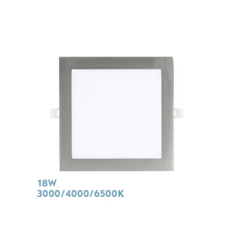DOWNLIGHT EMPOTRAR ABACO 18W 3000-4000-6500K NIQUEL 1620LM CUADRADO 1,3X22,5X22,5CM CORTE 20D